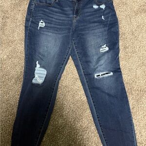 Women's Distressed Blue Jeans
